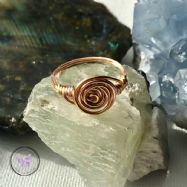 Rose & Yellow Gold Copper Wire Wrapped Swirl Ring
